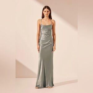 Shona Joy La Lune Lace Back Maxi Dress - Sage